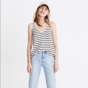 Tomboy V-Neck Tank Top in Stripe Madewell